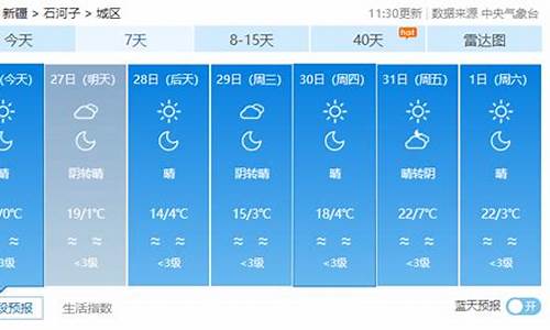 石河子30天气预报_石河子天气预报15天当地天气查询